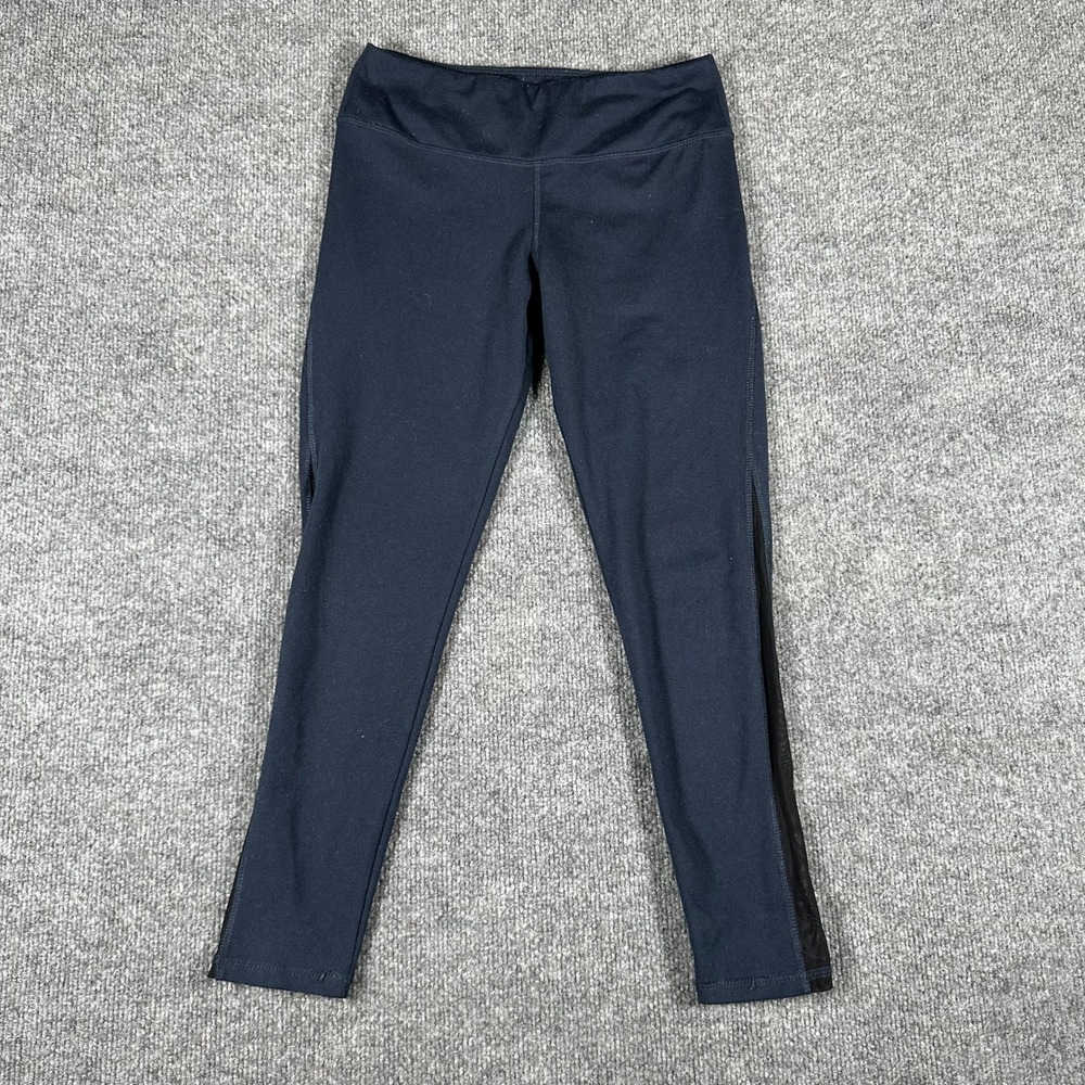 Lululemon Leggings Womens Size 6 Navy Blue Mesh Side Panel Athletic Yoga Pants